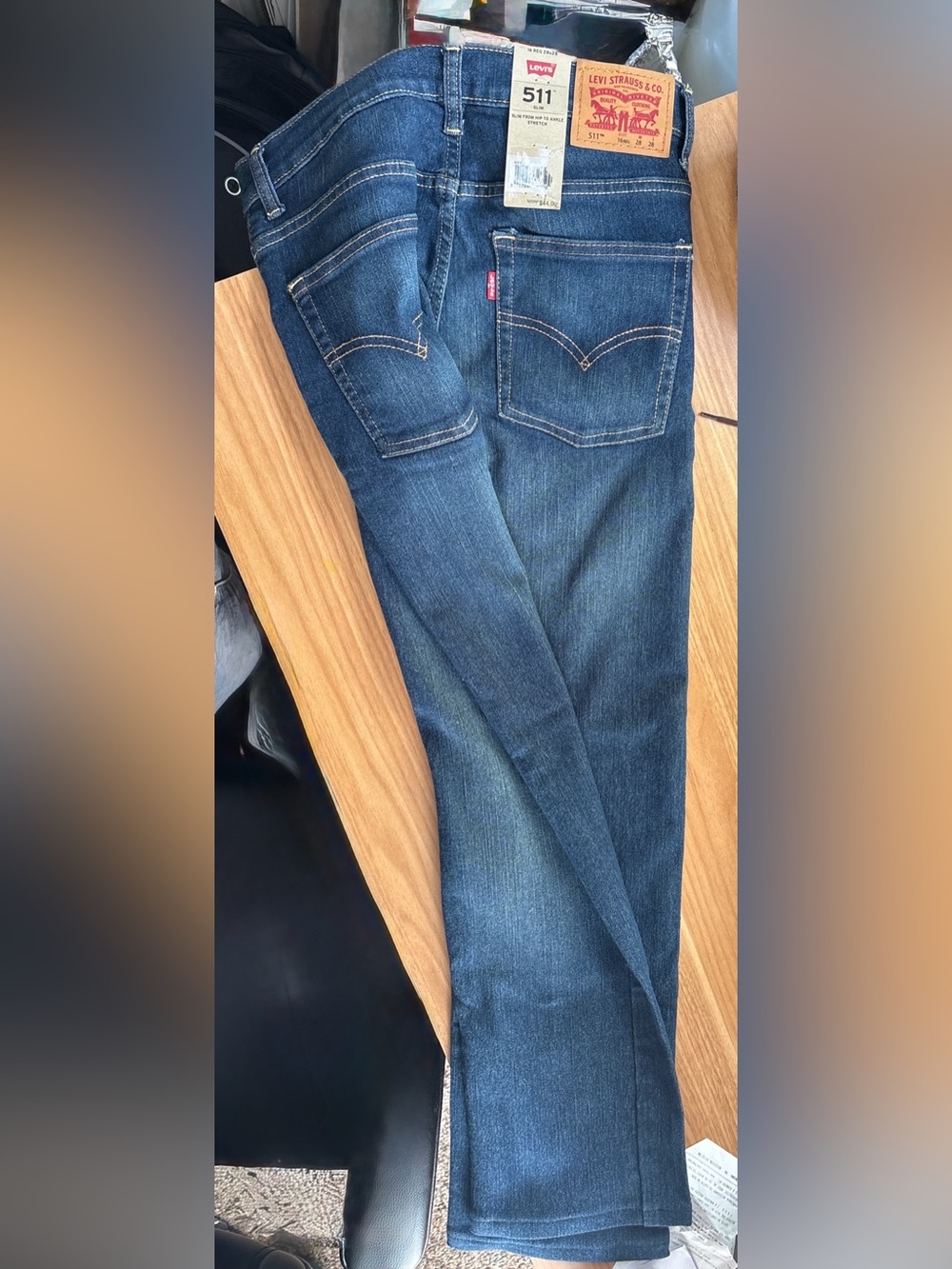 NWT Levi’s 511 Boys Size 16 Slim Jeans 28x28 Mariner Blue Stretch